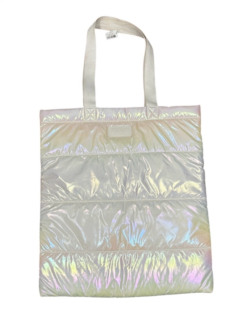 Bath & Body Works Iridescent White Puffer Tote Bag Shoulder Bag